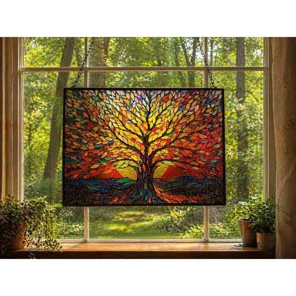 Tree of Life Stained Glass Suncatcher
