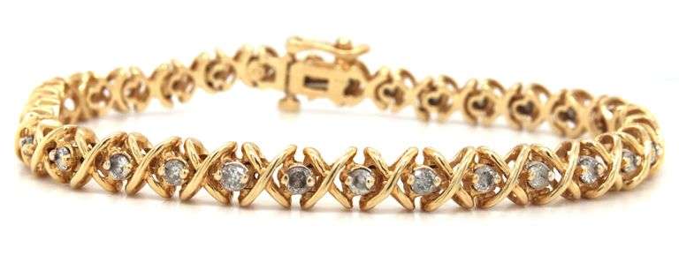 Sparkling 14K YG Diamond Bracelet