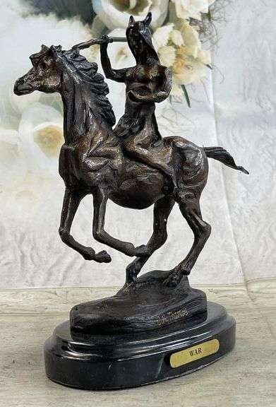 Warrior Chief on Horse Bronze Sculpture