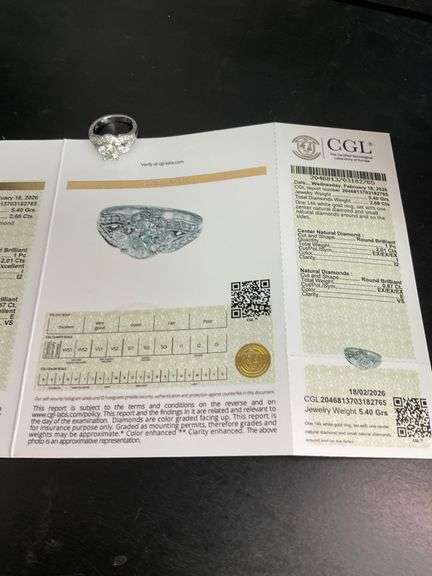 Certified 2 CT Diamond Ring E/VS