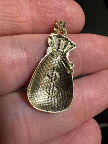 10k Yellow Gold Money Bag Pendant