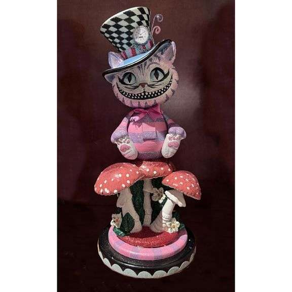 Alice in Wonderland Cat Nutcracker Hand Painted