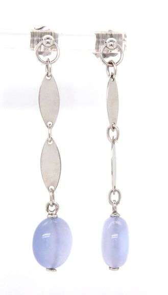 Sexy 14K WG Dangle Earrings with Lavender Jade