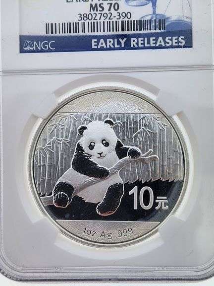 2014 China Silver 10Y Panda, NGC MS70 ER