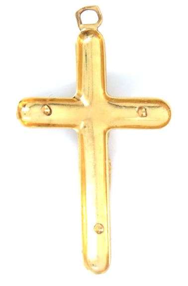 14kt Yellow gold cross religious cross pendant