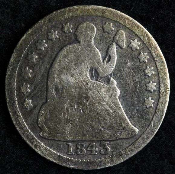 1843 Seated Liberty Half Dime VG (Very Good) Early U.S. Silver Coin