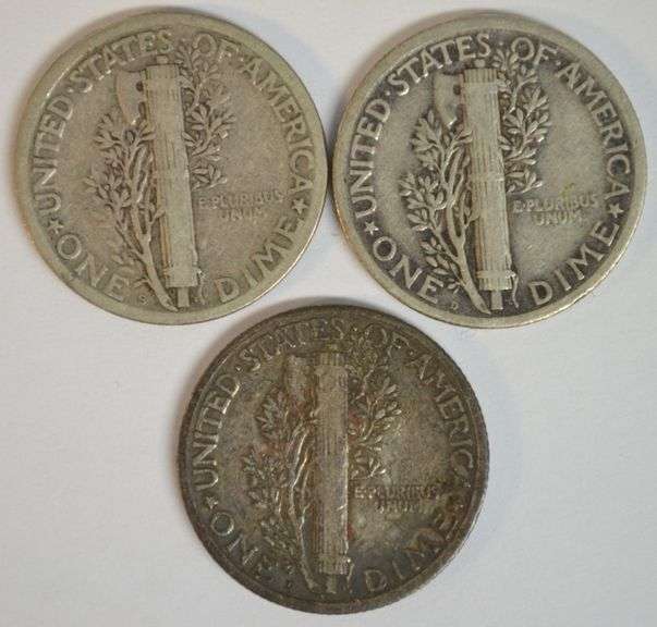 3 Sharp better date mintmarked Mercury Dimes: 1920-S, 1924-D, & 1926-S