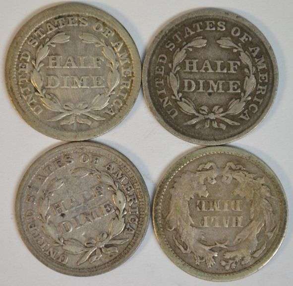4 Diff. Sharp VF Liberty Seated Half Dimes 1856 to 1872