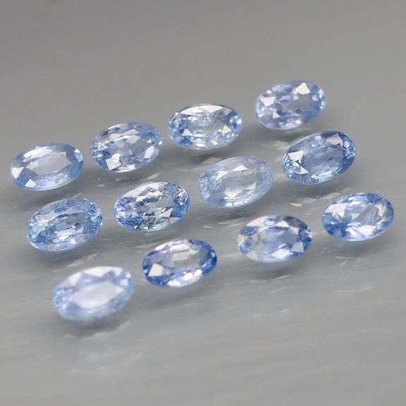 Pale cornflower blue! 4.18ct set of UNTREATED Ceylon Sapphires!