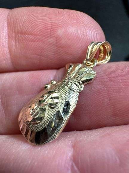10K Yellow Gold Money Bag Pendant