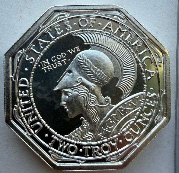 Pan Pac Unc 2 Troy oz Silver Octagonal Round