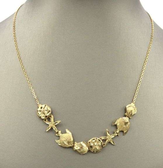 Nice 14K YG Seashore Themed Necklace