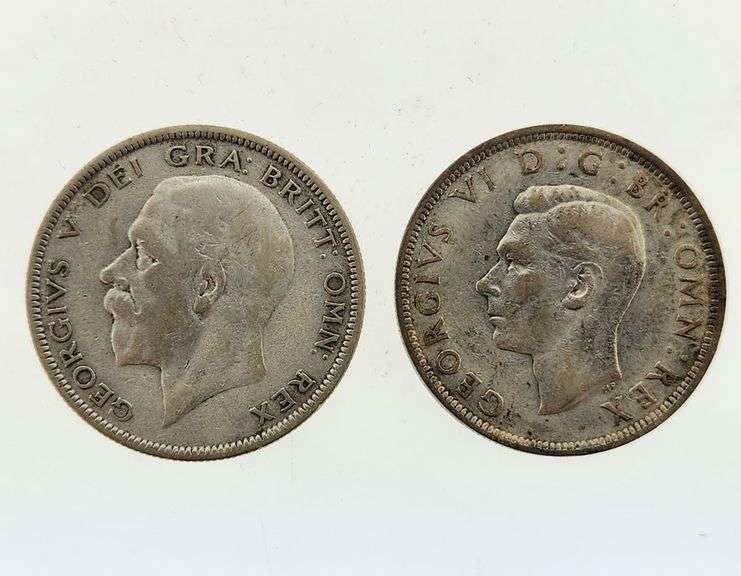 1931 & 1943 Great Britain Half Crown, Silver