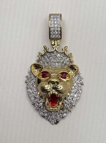 10KT Yellow Gold Lion Head Pendant