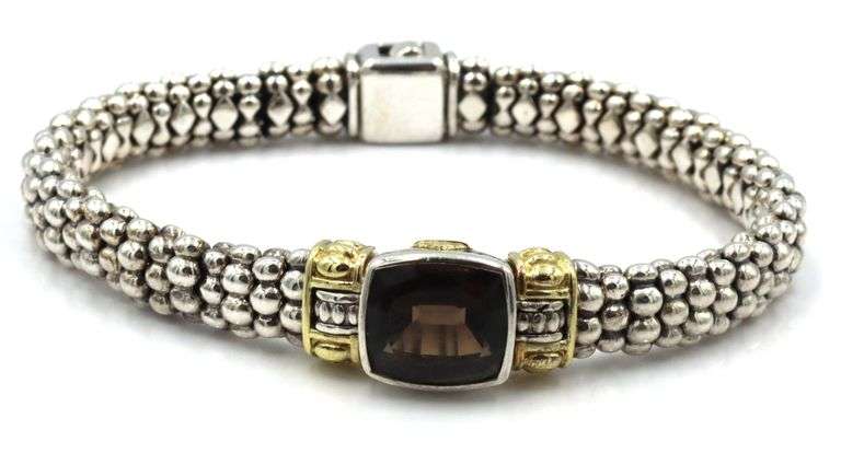 Lagos 2 tone smokey quartz bracelet