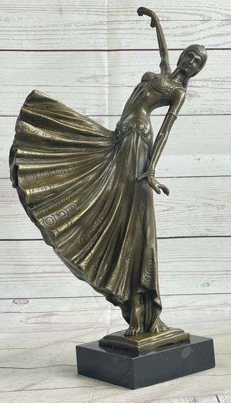 Dancer with Long Skirt Bronze Statue