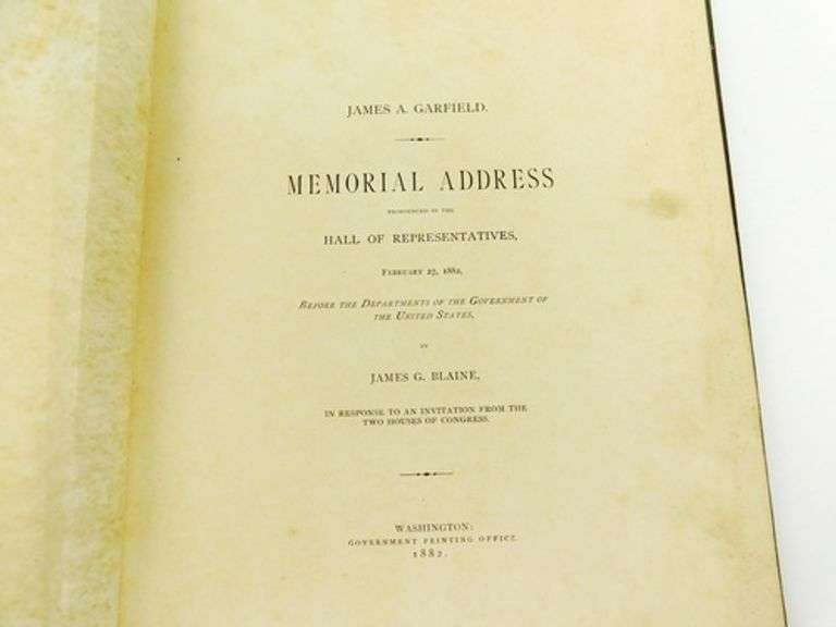 1882 James A. Garfield Memorial Address