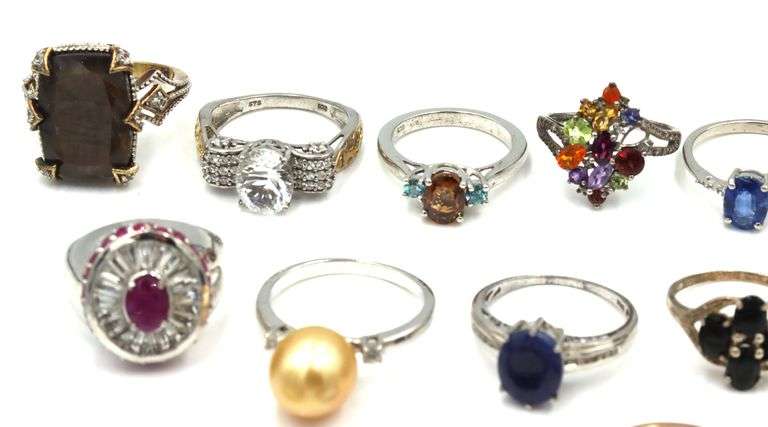 Big group lot of Vintage 925 sterling silver rings