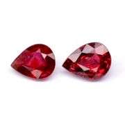 Top red! SI1 clarity! .53ct set of UNTREATED Rubies from Kenya!