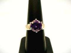 14 Kt, White Gold Plate 3.5 Ct Vs1 Russian Color Change Lab Simulated Alexandrite Ring