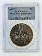 2002-W West Point Bicentennial Silver Dollar, PCGS MS69