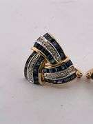 CERTIFIED 18K GOLD DIAMOND AND SAPPHIRE EARRINGS
