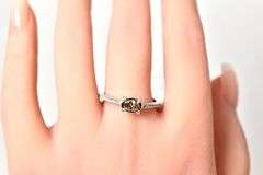 Dazzling 14K White Gold Approx 0.26CTX Yellow and White Diamond Ring