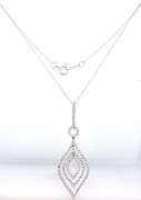 18kt White gold 1ctw diamond dangle pendant on chain