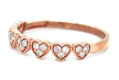 10kt Yellow gold diamond accent heart band