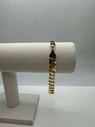 Strong 25.8 Gram 14 Kt Gold Plated Concave Cuban Link Bracelet