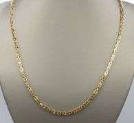 14kt Yellow gold square Byzantine chain necklace