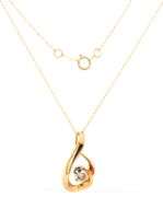 10kt Yellow gold 0.15ct diamond pendant on chain necklace