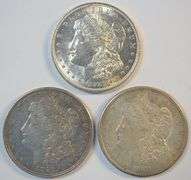 1921 P-D-S Morgan Silver Dollars. Last year of issue for Morgans