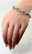 Stunning 14K White Gold Link Bracelet with Diamonds