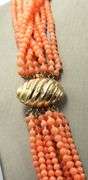Coral beaded twisted necklace