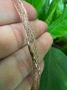 Sterling Silver 925 Rose Gold Plated Net Wrap Italian 8" Bracelet