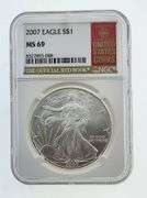 2007 American Silver Eagle, NGC MS69 "Red Book Label"