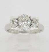 Classic Three Stone Diamond Ring in 18k White Gold