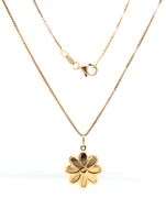 Unusual 14K YG Snowflake Pendant on Necklace