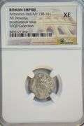 Razor-sharp Antoninus Pius Roman Silver Denarius, 138-161 AD. NGC XF