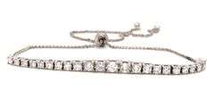 14kt White gold lab grown diamond graduated bracelet