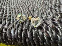 14k Yellow Gold Round 6mm Moissanite Stud Screw Back Earrings