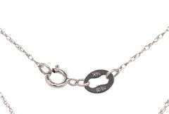 14kt White gold 0.30ctw 3 cluster diamond pendant on chain