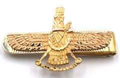 18kt Yellow gold Faravahar Symbol of Zoroastrianism Iranian Tie bar