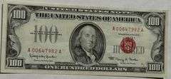 1966 Red Seal Fowler US Note$100