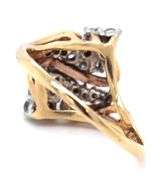 Nicely Designed 1 Ct. T.W. 14K YG Diamond Cluster Ring