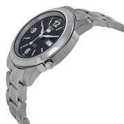 Seiko Men’s Automatic Stainless Steel Watch – Blue Dial, Exhibition Caseback, Day-Date Display