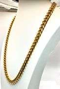Huge 147.8 Gram Yellow 14 Kt Gold Plate Cuban Curb Link Necklace