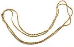 Long Diamond Cut 14K YG Rope Necklace
