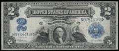 1899 $2 Silver Certificate “Mini Porthole” Note Large Size Fine/VF Details